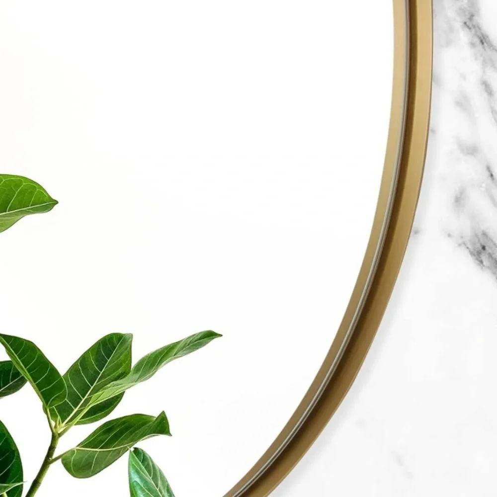 NEW West Elm XL Large Gold Framed Oval Vanity Wall Hanging Mirror - 22